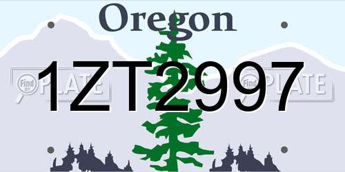 1ZT2997 Oregon License Plate