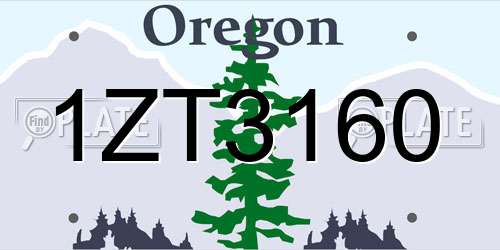 1ZT3160 Oregon License Plate