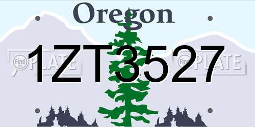1ZT3527 Oregon License Plate