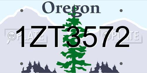 1ZT3572 Oregon License Plate