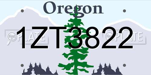 1ZT3822 Oregon License Plate