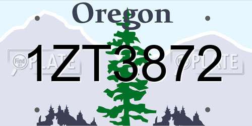 1ZT3872 Oregon License Plate