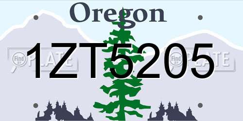 1ZT5205 Oregon License Plate