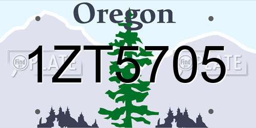 1ZT5705 Oregon License Plate