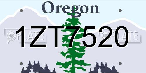 1ZT7520 Oregon License Plate