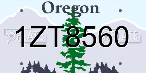 1ZT8560 Oregon License Plate