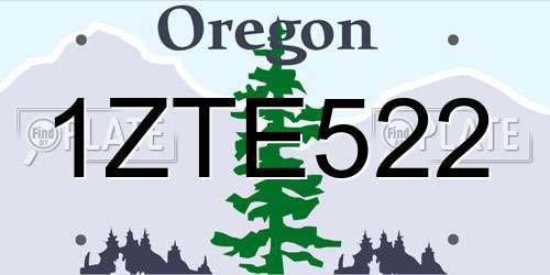 1ZTE522 Oregon License Plate