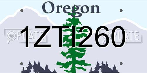 1ZTI260 Oregon License Plate