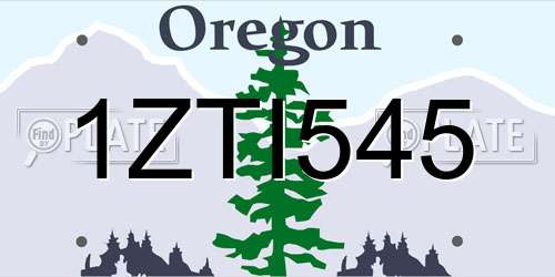 1ZTI545 Oregon License Plate