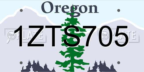 1ZTS705 Oregon License Plate