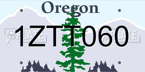 1ZTT060 Oregon License Plate