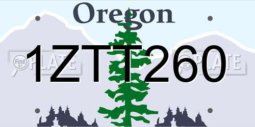 1ZTT260 Oregon License Plate