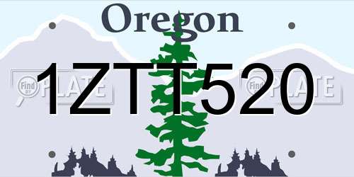 1ZTT520 Oregon License Plate