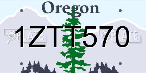 1ZTT570 Oregon License Plate