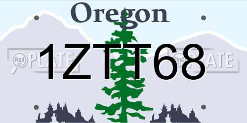 1ZTT68 Oregon License Plate