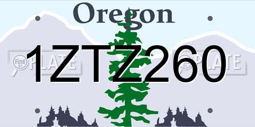 1ZTZ260 Oregon License Plate
