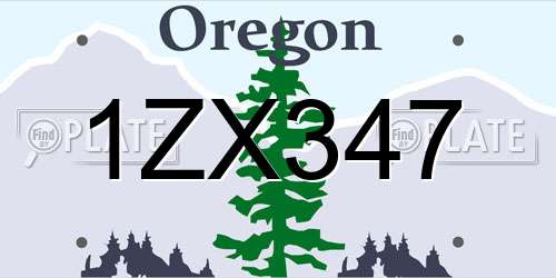 1ZX347 Oregon License Plate