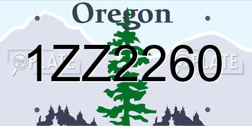 1ZZ2260 Oregon License Plate