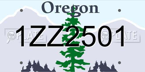 1ZZ2501 Oregon License Plate