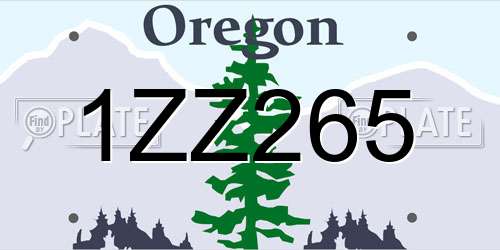 1ZZ265 Oregon License Plate