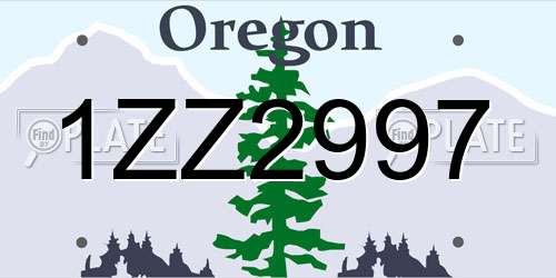 1ZZ2997 Oregon License Plate