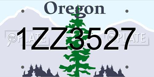 1ZZ3527 Oregon License Plate