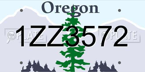 1ZZ3572 Oregon License Plate