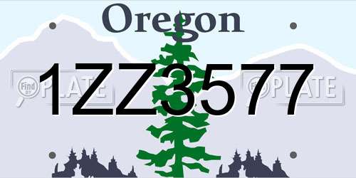 1ZZ3577 Oregon License Plate