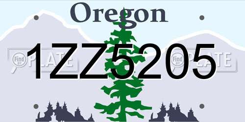 1ZZ5205 Oregon License Plate