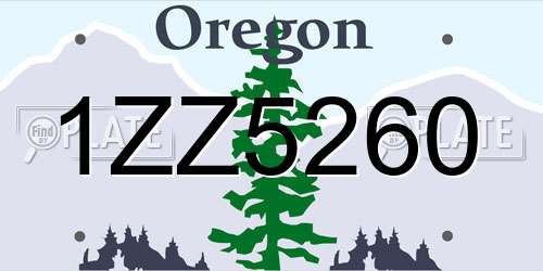 1ZZ5260 Oregon License Plate