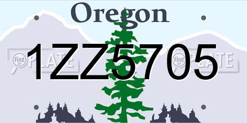 1ZZ5705 Oregon License Plate