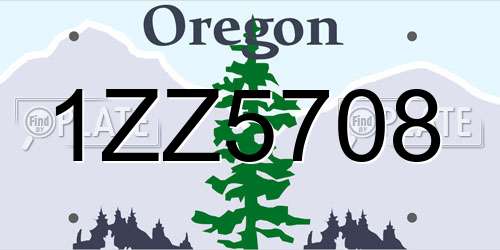 1ZZ5708 Oregon License Plate
