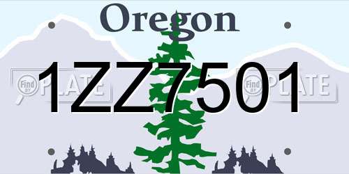 1ZZ7501 Oregon License Plate