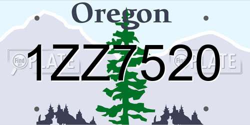 1ZZ7520 Oregon License Plate