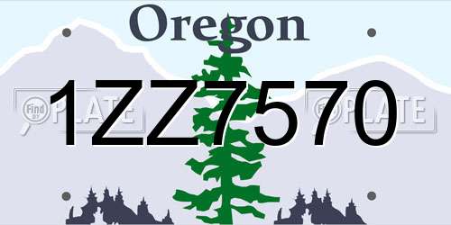 1ZZ7570 Oregon License Plate