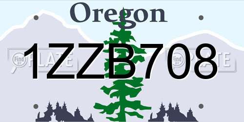1ZZB708 Oregon License Plate