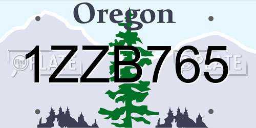 1ZZB765 Oregon License Plate