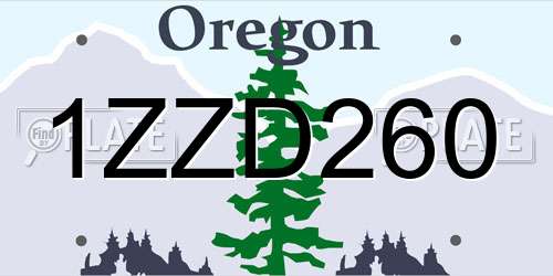 1ZZD260 Oregon License Plate