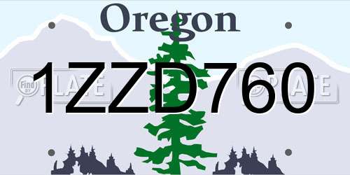 1ZZD760 Oregon License Plate