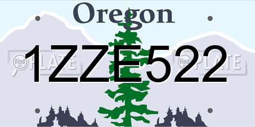 1ZZE522 Oregon License Plate