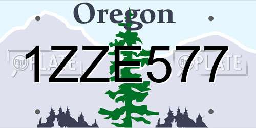 1ZZE577 Oregon License Plate