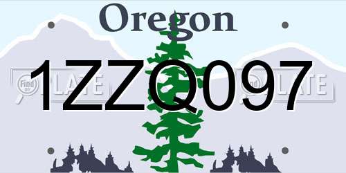 1ZZQ097 Oregon License Plate