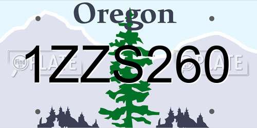 1ZZS260 Oregon License Plate
