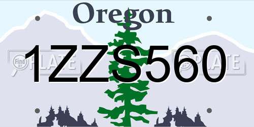 1ZZS560 Oregon License Plate