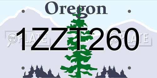 1ZZT260 Oregon License Plate