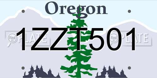 1ZZT501 Oregon License Plate
