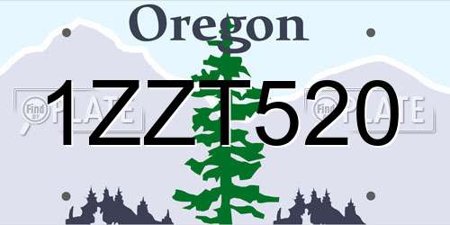 1ZZT520 Oregon License Plate