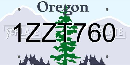 1ZZT760 Oregon License Plate