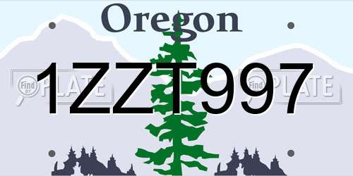 1ZZT997 Oregon License Plate