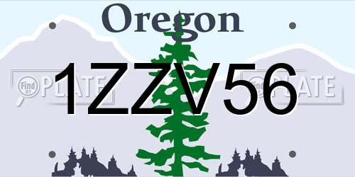 1ZZV56 Oregon License Plate
